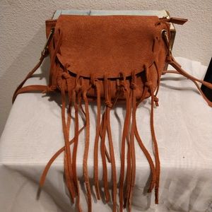 Free People - fringe small leather hippie bag